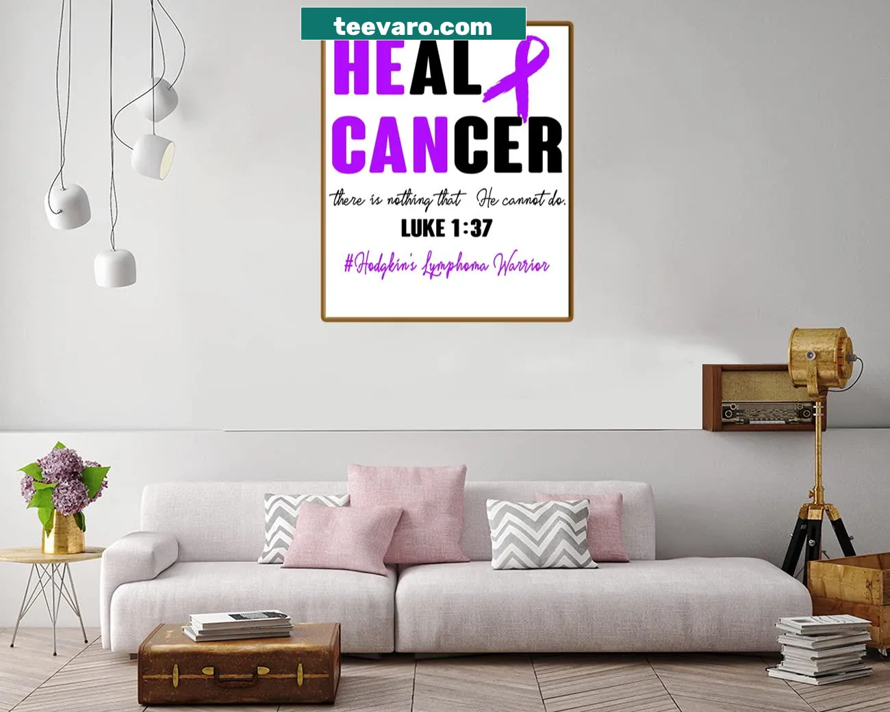 Canvas print supporting Hodgkin's lymphoma awareness and healing