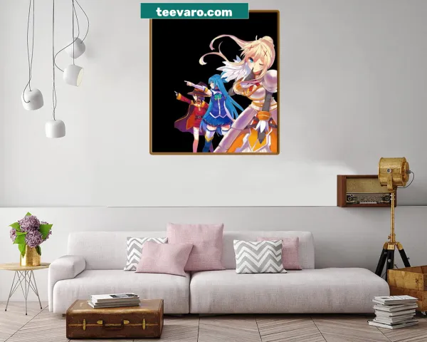 Canvas print featuring Aqua, Darkness, and Megumin from Konosuba