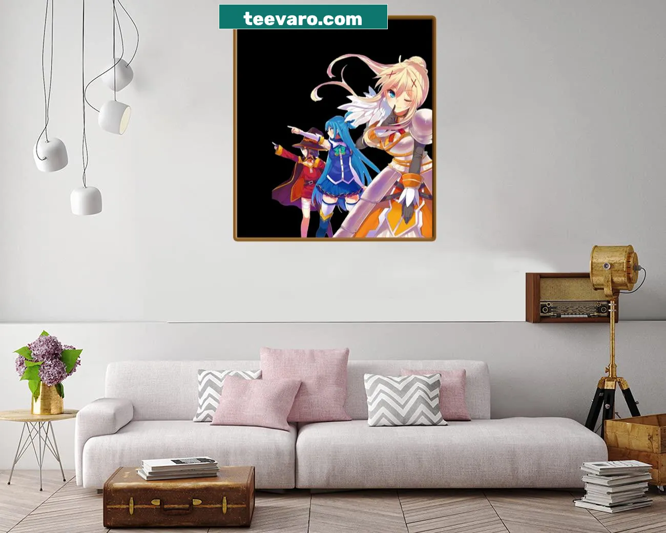 Canvas print featuring Aqua, Darkness, and Megumin from Konosuba