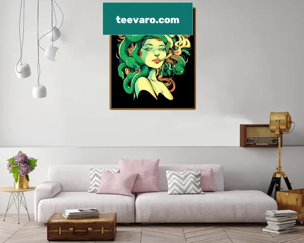 Canvas print of Medusa with a modern, edgy illustration style