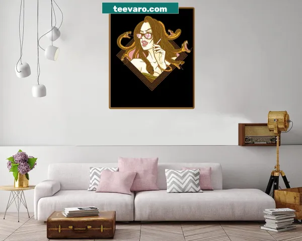Modern canvas print depicting Medusa in a contemporary style