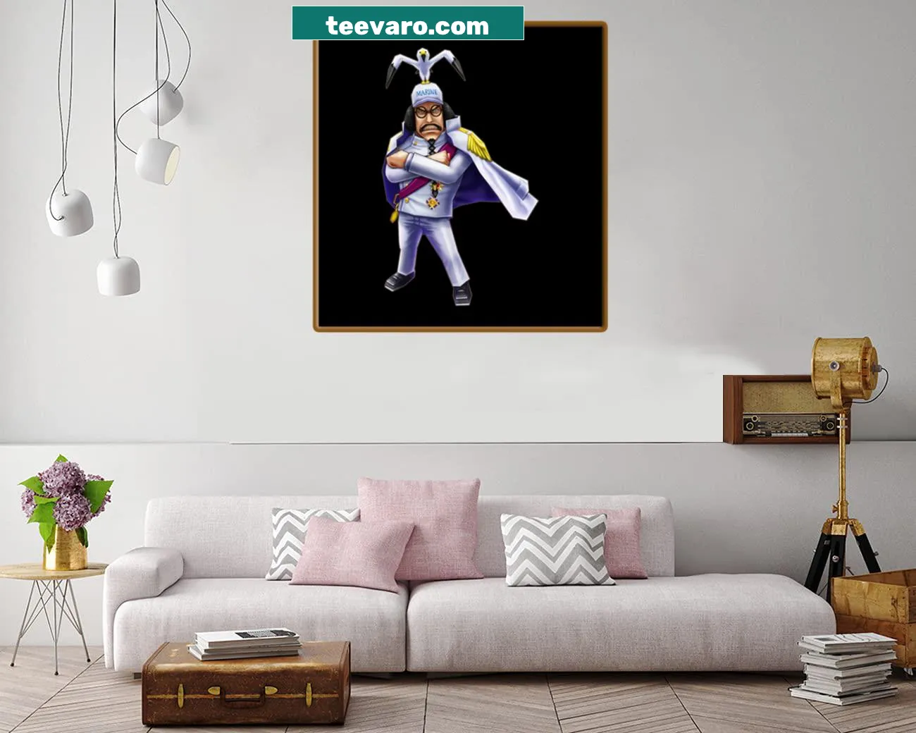 Sengoku canvas print depicting a commanding anime character.