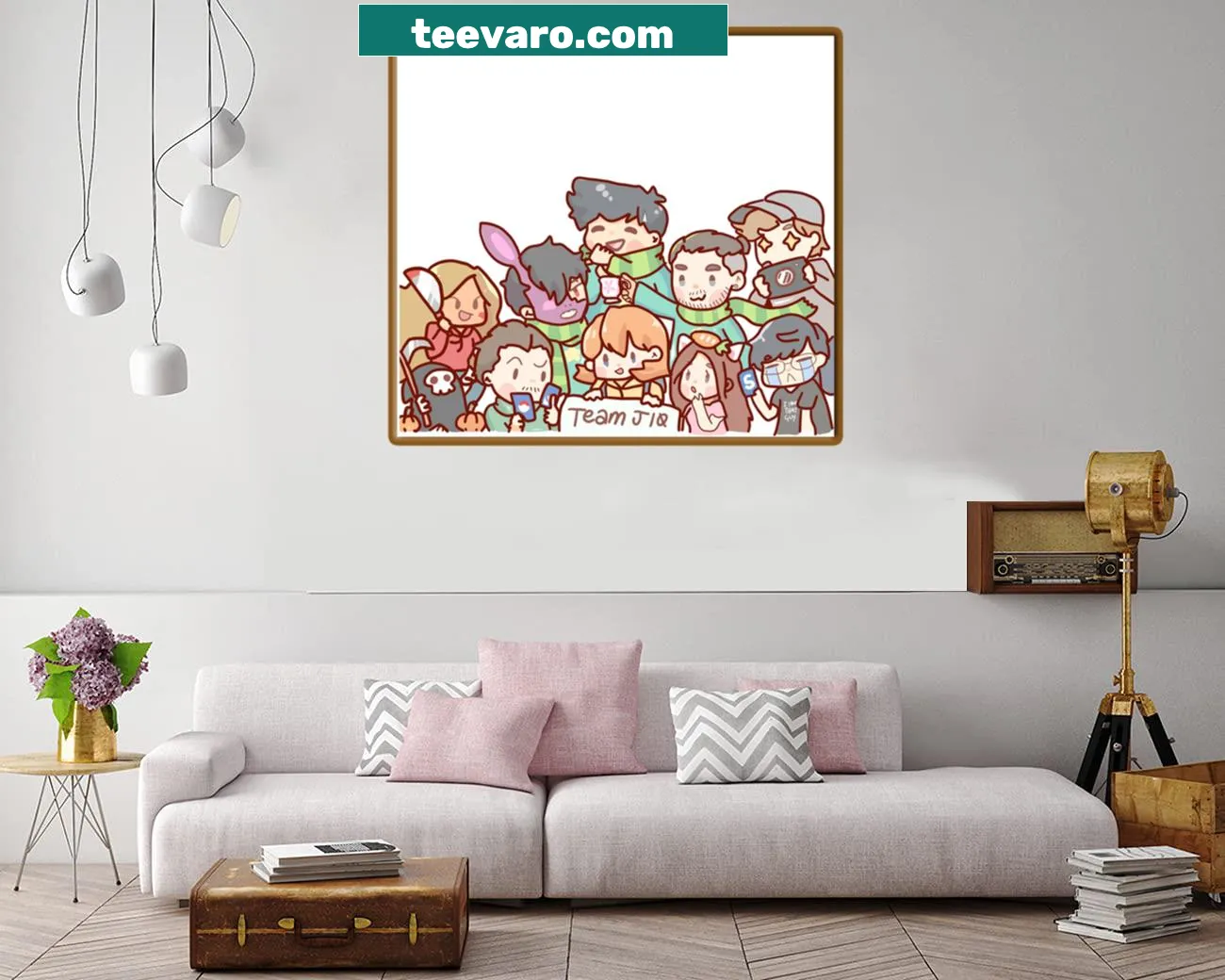 Canvas print featuring chibi avatars of Rust Twitch streamers from Team J10