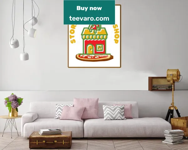 Playful canvas print with humorous pizza-themed saying.