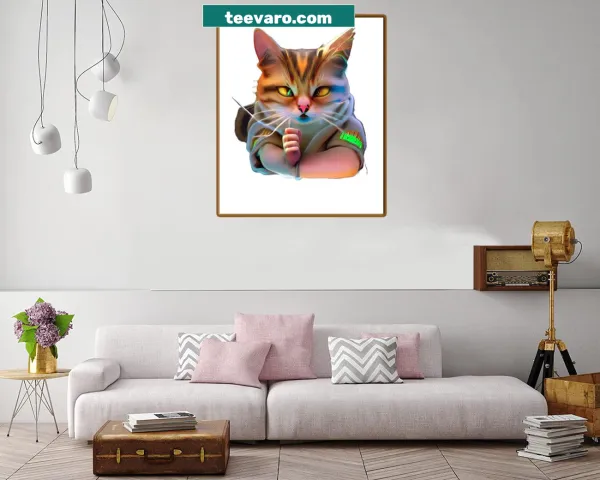 Cartoon-style canvas print of street cats for kids
