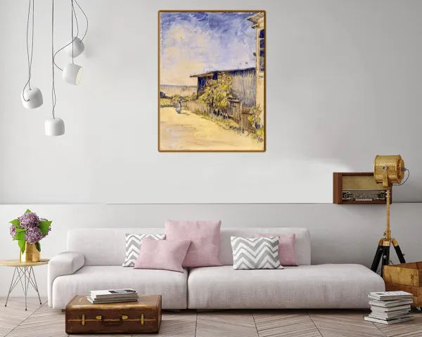Realistic canvas print of Van Gogh's 'Shed With Sunflowers' 1887