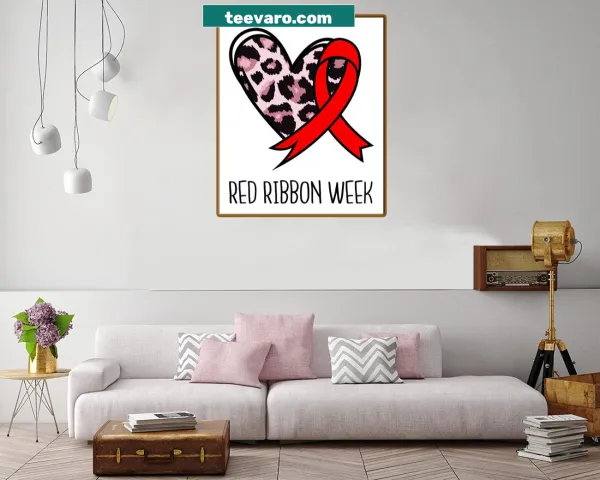 Red Ribbon Week awareness canvas print
