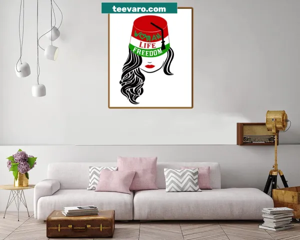 Canvas print with Women Life Freedom typography