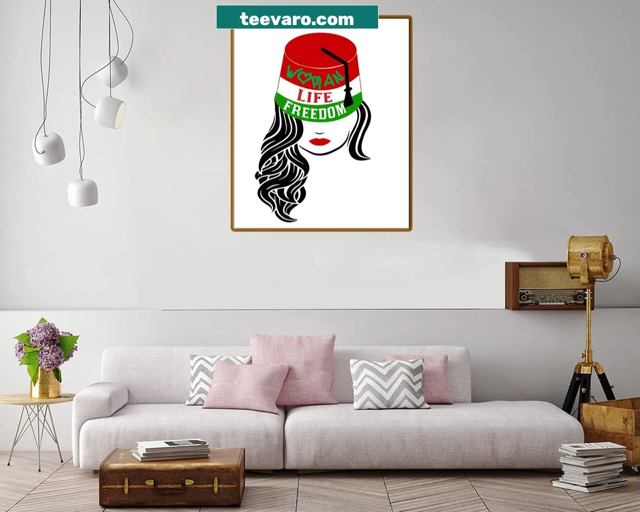 Canvas print with Women Life Freedom typography