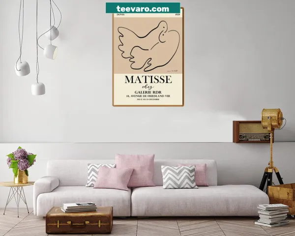 Minimalist line drawing of birds in modern art style