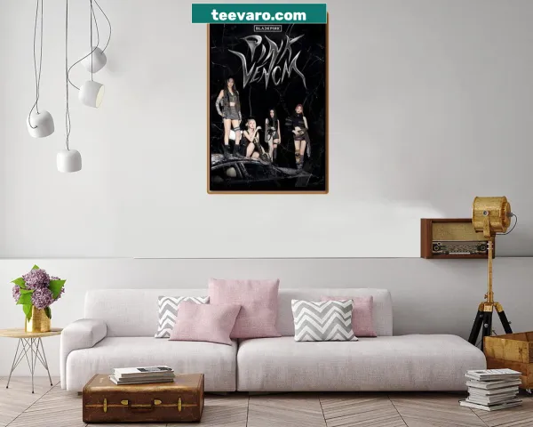 Black Pink Pink Venom wall art featuring bold abstract typography
