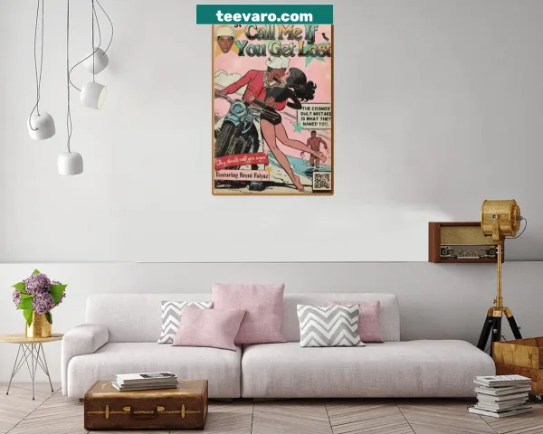 Retro canvas print with 'Call Me If You Get Lost' text