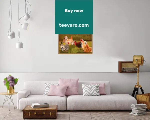 Charming canvas art featuring chickens and inspirational quotes for rustic decor.