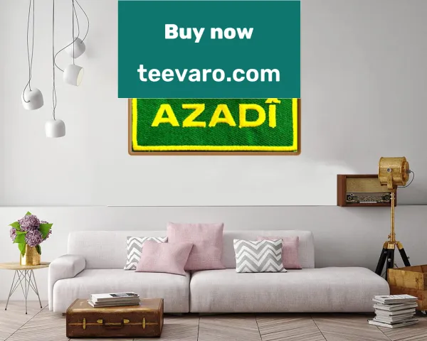 Canvas print featuring the phrase Jin Jiyan Azadi in bold typography