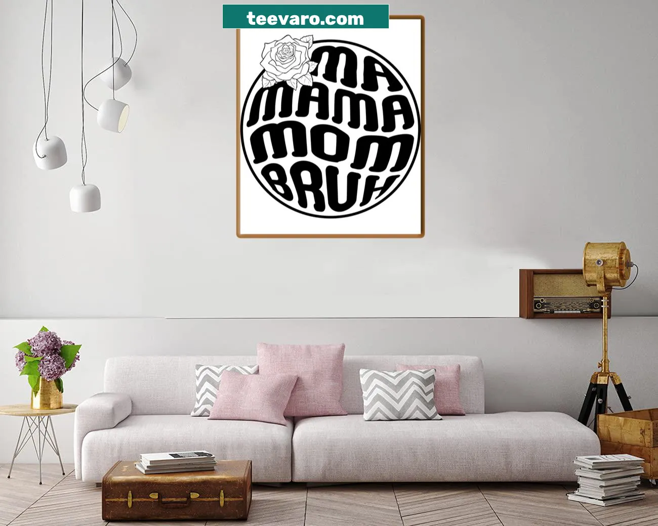 Funny Ma Mama Mom Bruh phrase in bold typography on canvas