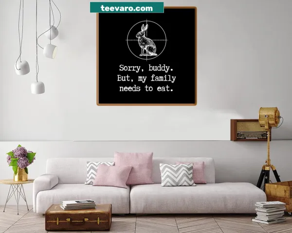 Bullseye canvas print featuring a rabbit in a hunting theme