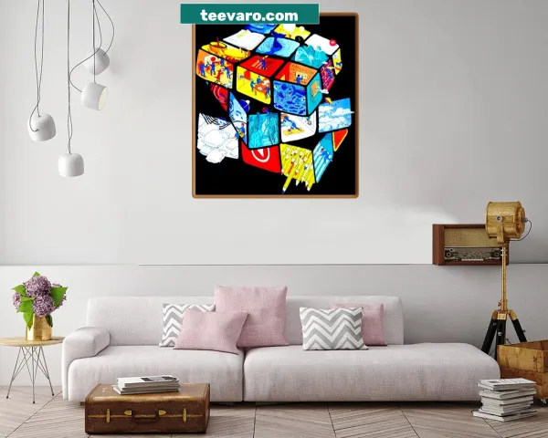 Abstract cube design canvas print
