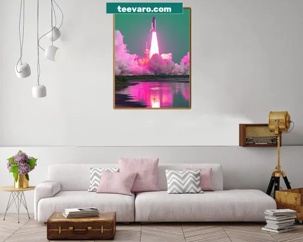 Rocketship launching into space