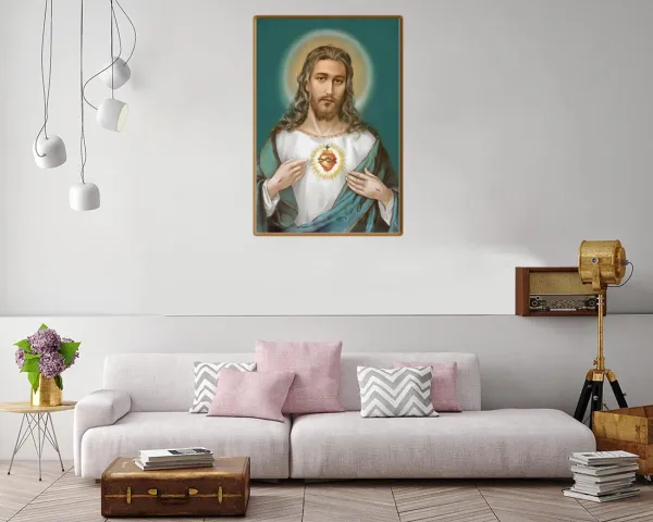 Realistic Sacred Heart of Jesus wall art