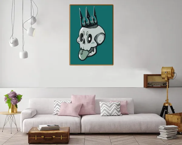 Canvas print of the Skull King in a dark fantasy style
