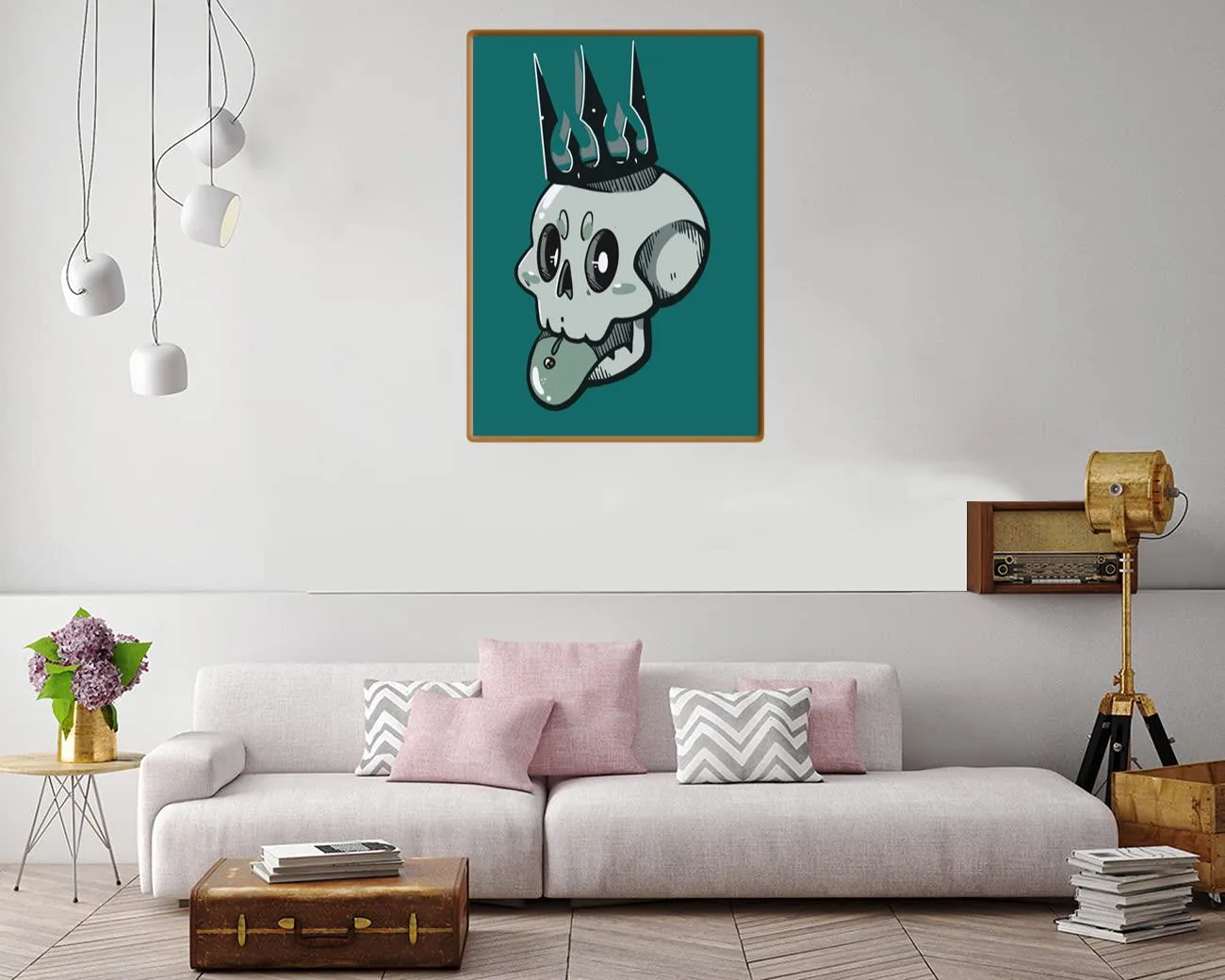 Canvas print of the Skull King in a dark fantasy style
