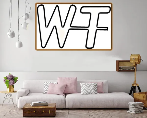 Canvas print featuring bold 'Wtf!' typography design