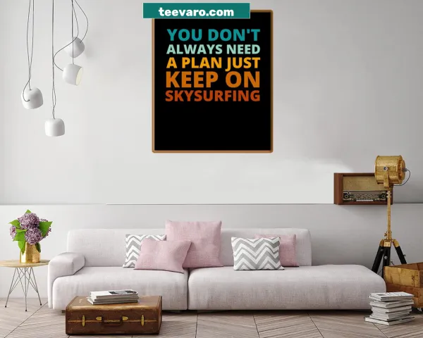 Inspirational canvas print with minimalist line-art and motivational phrase