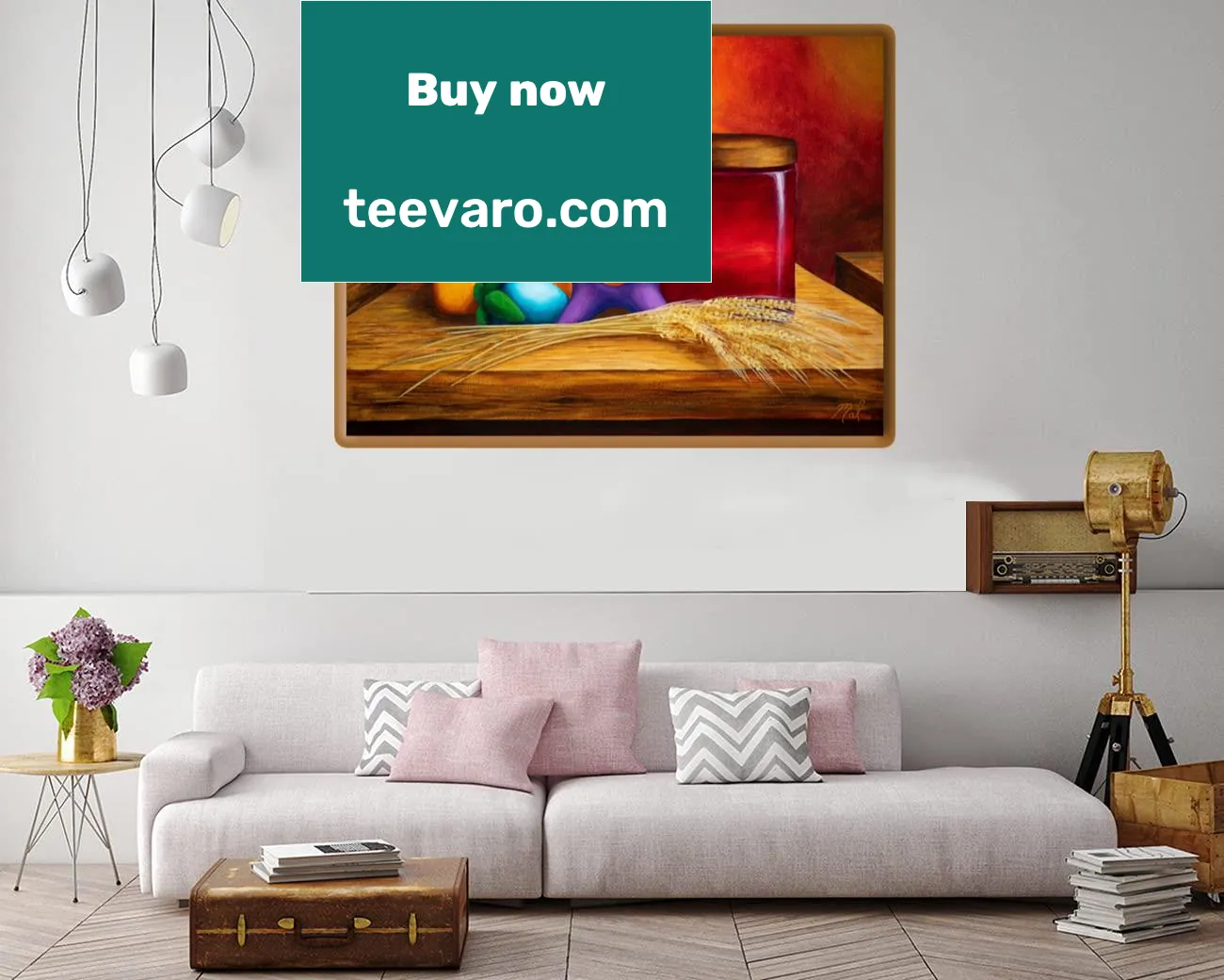 Canvas print featuring a blue ribbon design symbolizing excellence