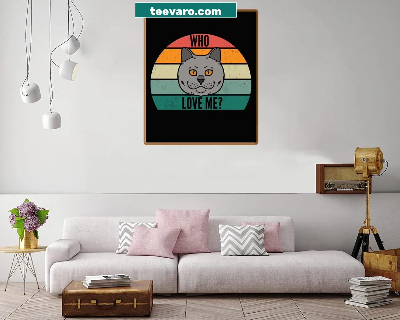 Funny British Blue Shorthair cat portrait canvas