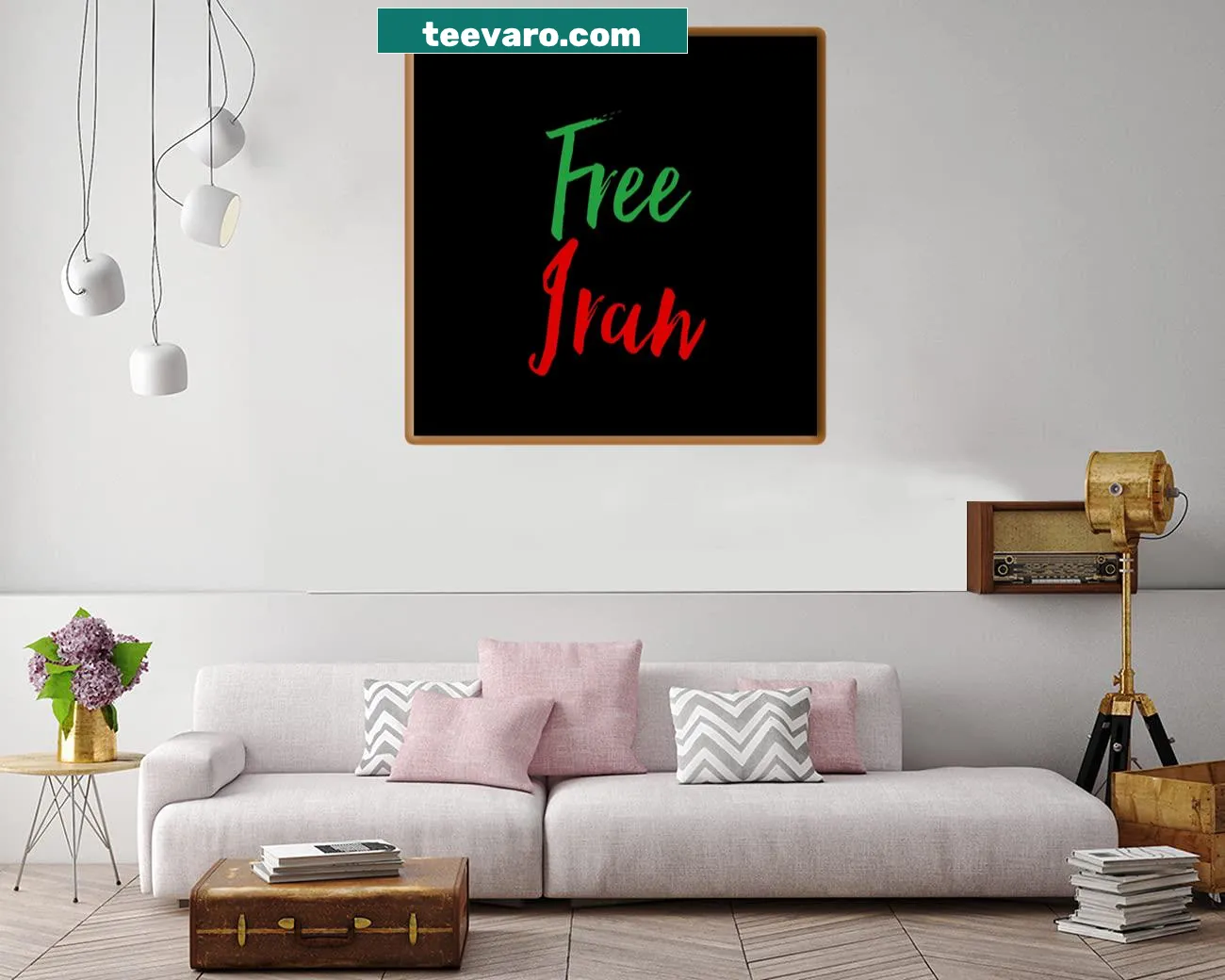 Canvas print with the phrase 'Free Iran' in bold typography