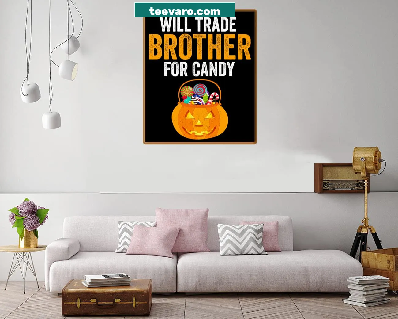 Funny Halloween print about trading brothers for candy