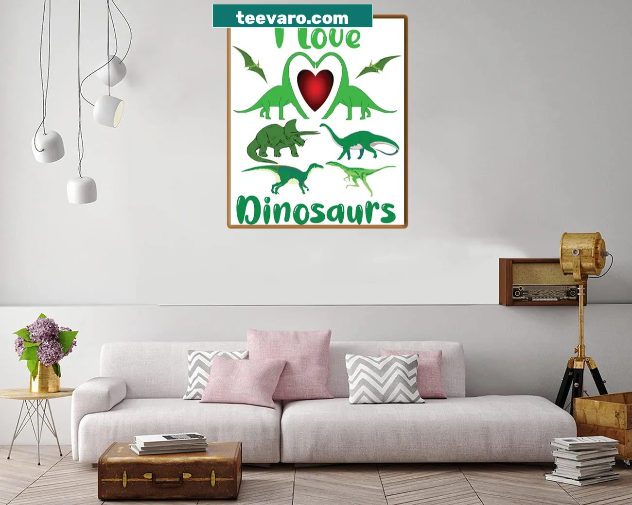 Charming dinosaur-themed canvas print