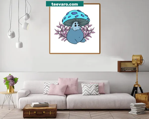 Psychedelic mushroom illustration for a playful decor.