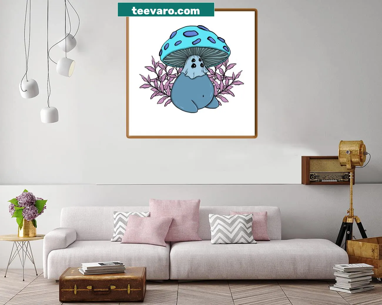 Psychedelic mushroom illustration for a playful decor.