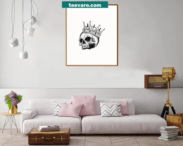 Canvas print of a regal Skeleton King character