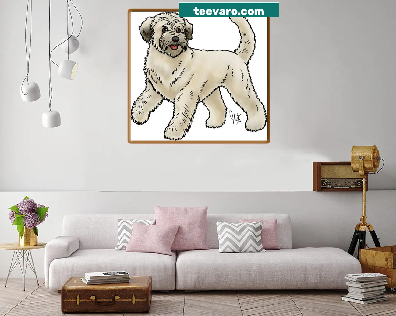 Canvas print of a Softcoated Wheaton Terrier with a fluffy coat
