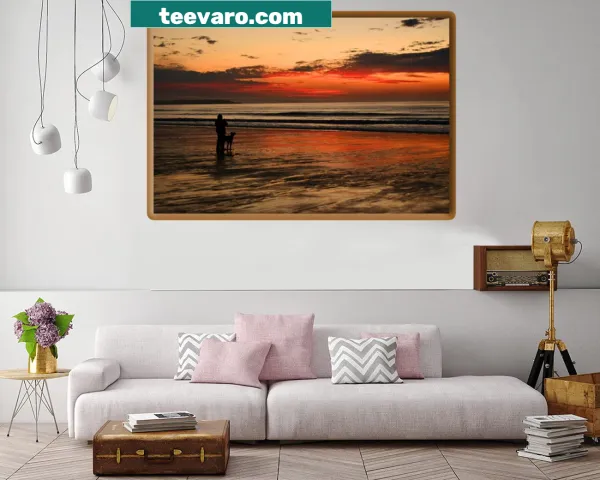 Abstract sunrise canvas print with a splash of colors