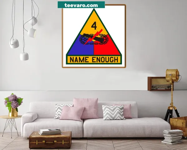 4th Armored Division canvas print featuring the division emblem