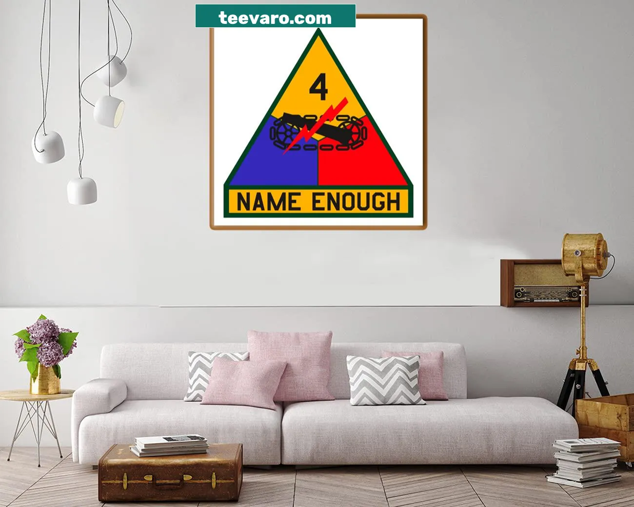 4th Armored Division canvas print featuring the division emblem