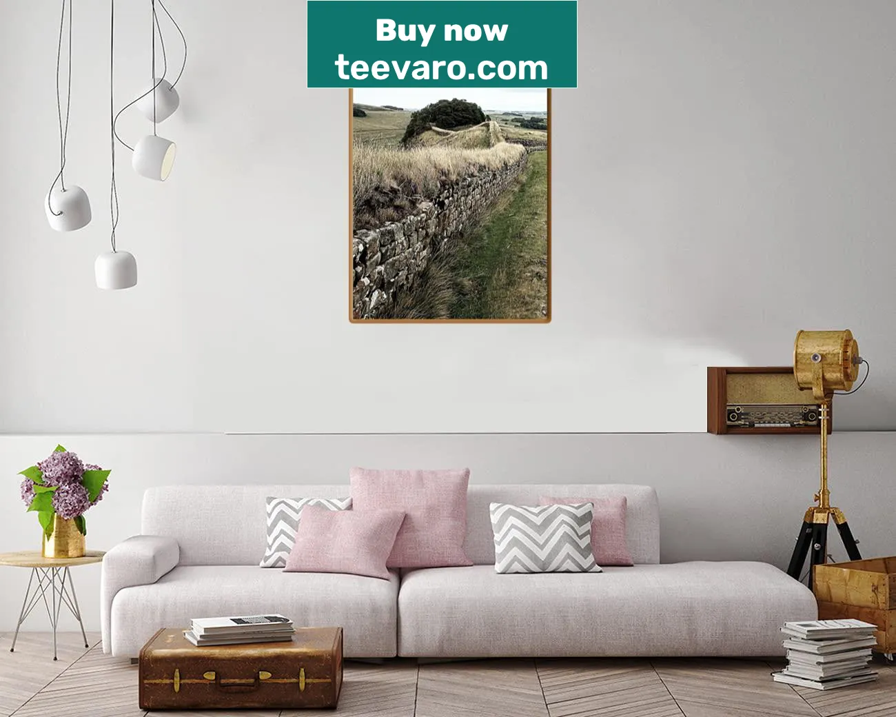 Realistic canvas print showcasing a scenic wall walk
