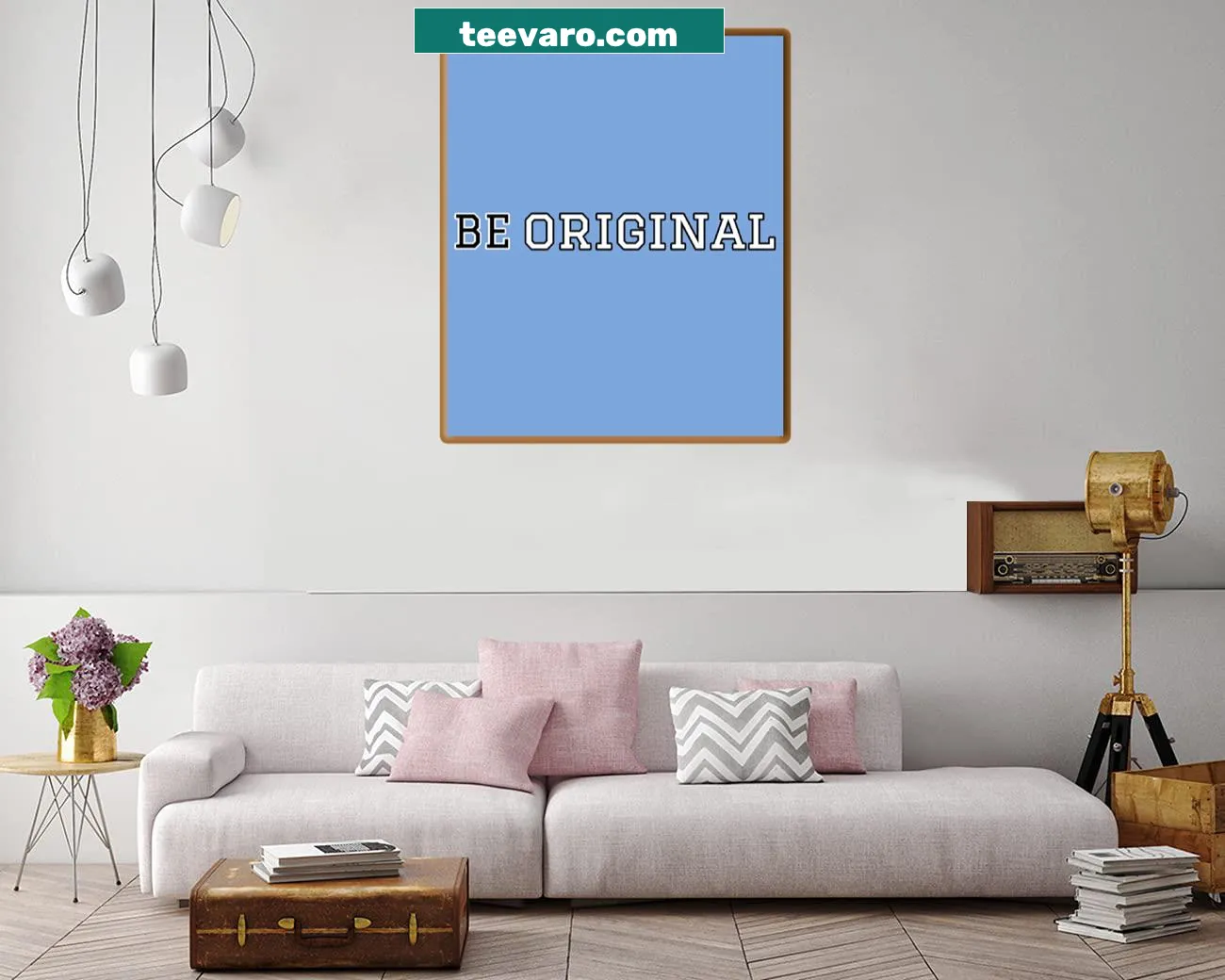 Minimalist print stating 'Be Original' with clean typography