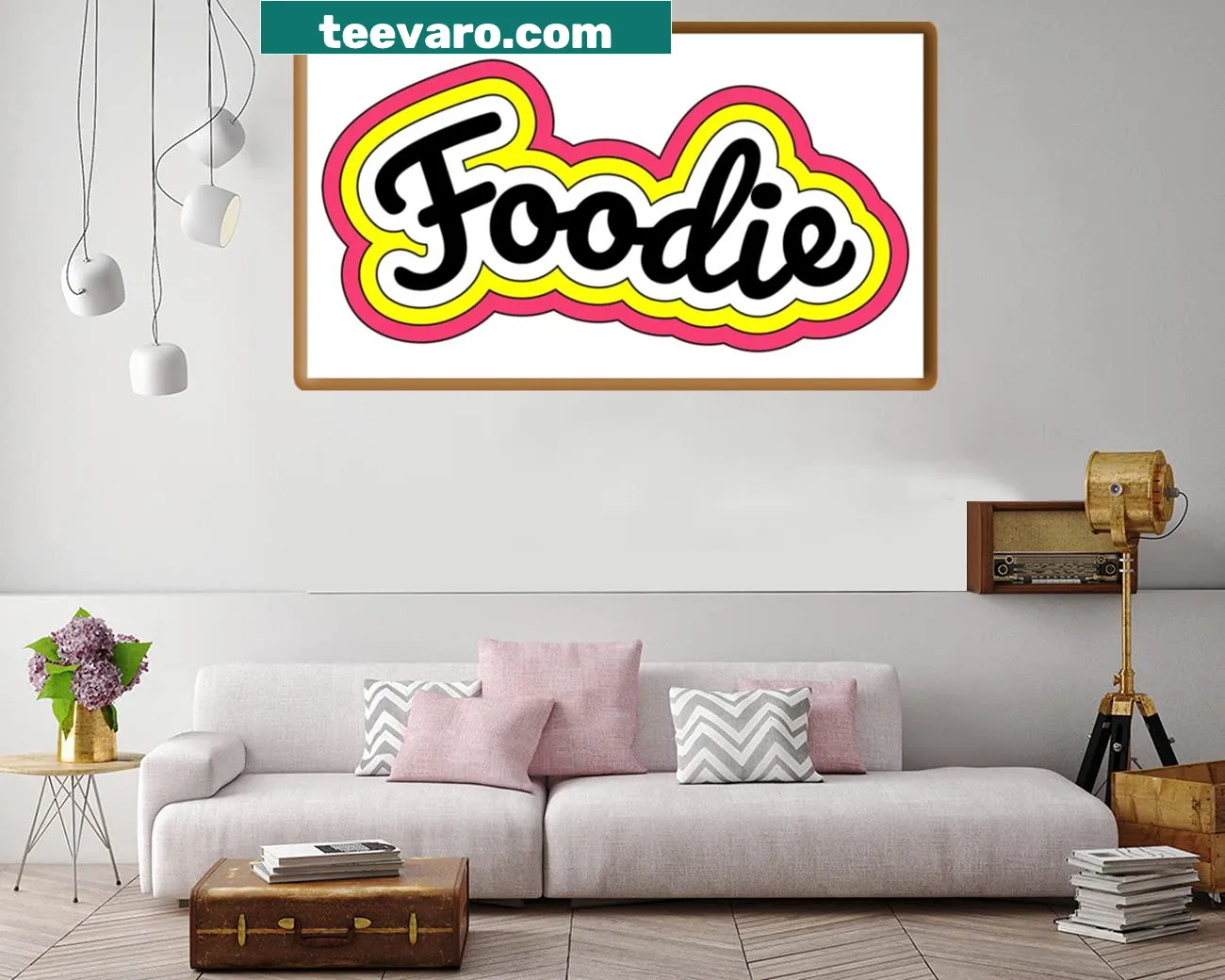 Canvas print with a collage of food-related words
