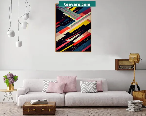 Futuristic highway scene canvas print depicting sleek vehicles