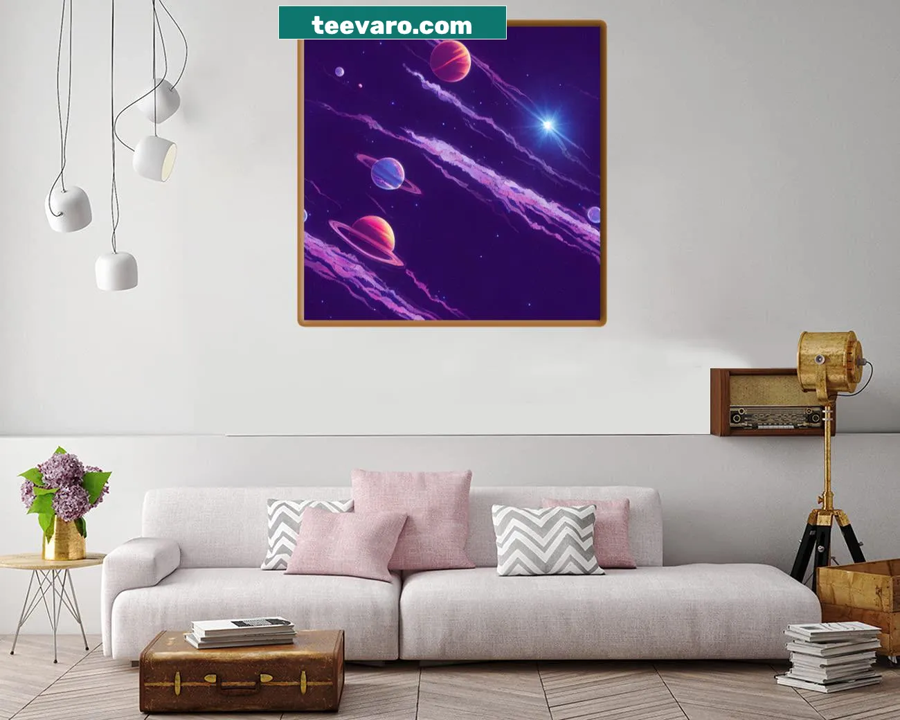 Celestial galaxy canvas print featuring stars and cosmic elements