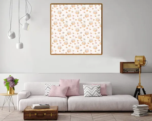Cute Catsgiving canvas print featuring playful cats and autumn leaves