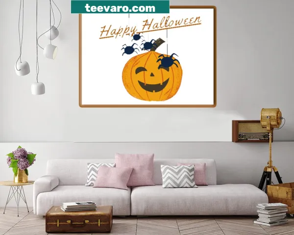 Canvas print featuring a playful pumpkin design for Halloween