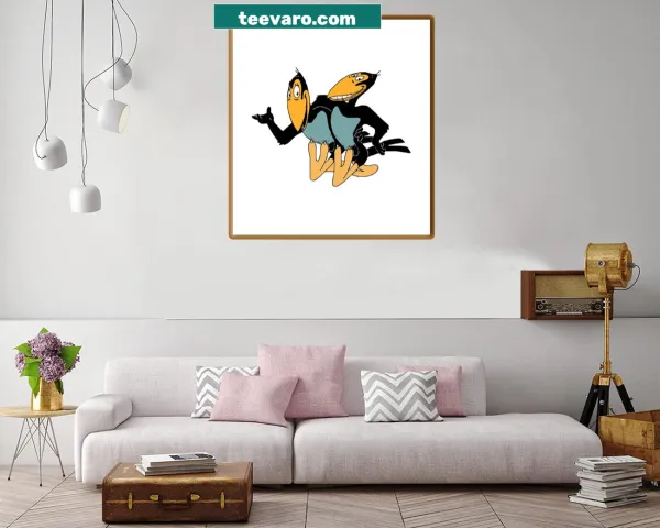 Illustrated canvas print featuring Heckle and Jeckle from classic cartoons.