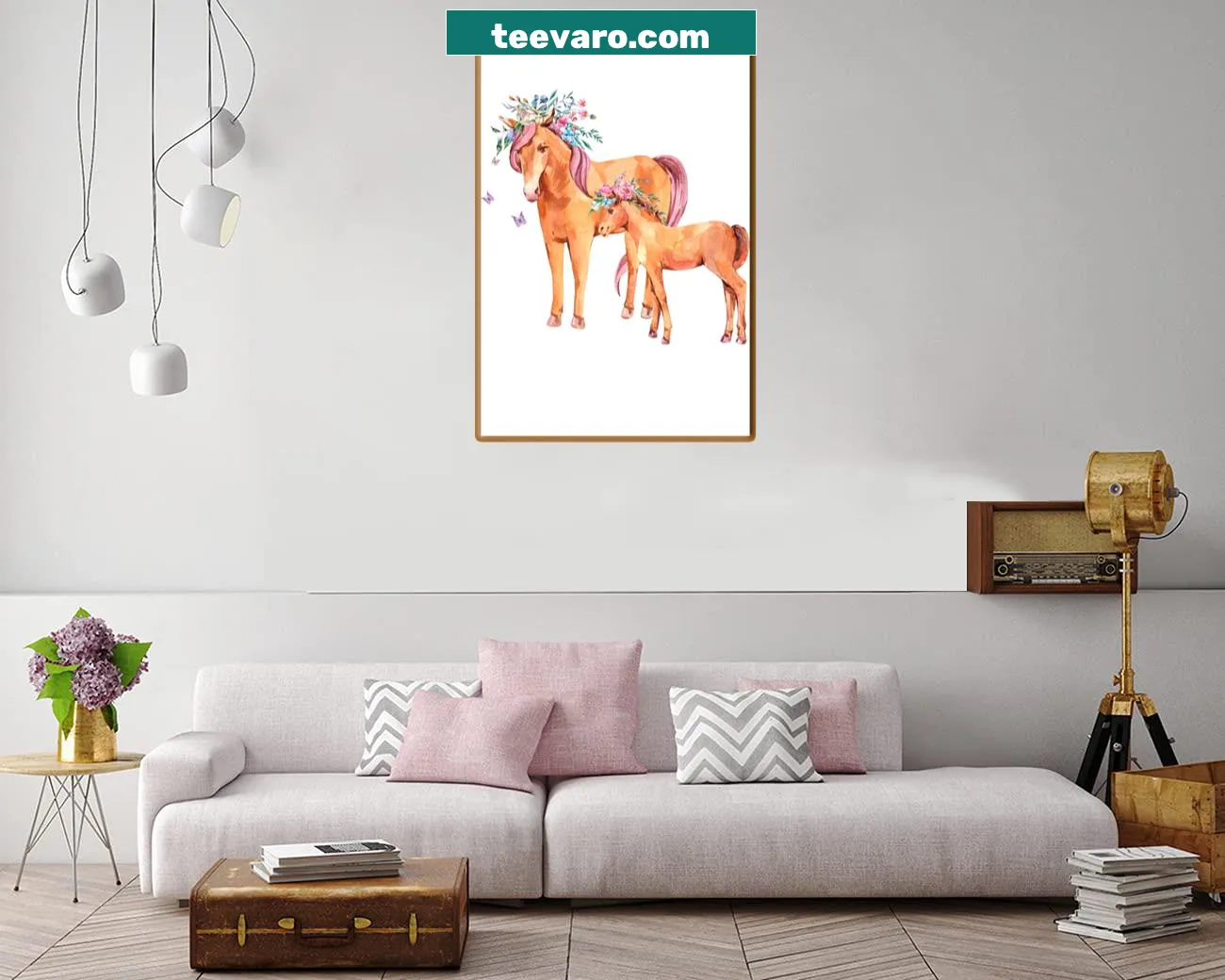 Watercolor design of a graceful horse
