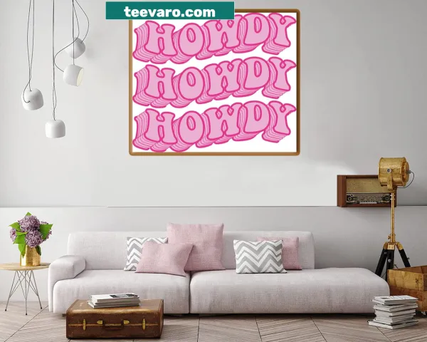 Playful print featuring repeated 'Howdy' text