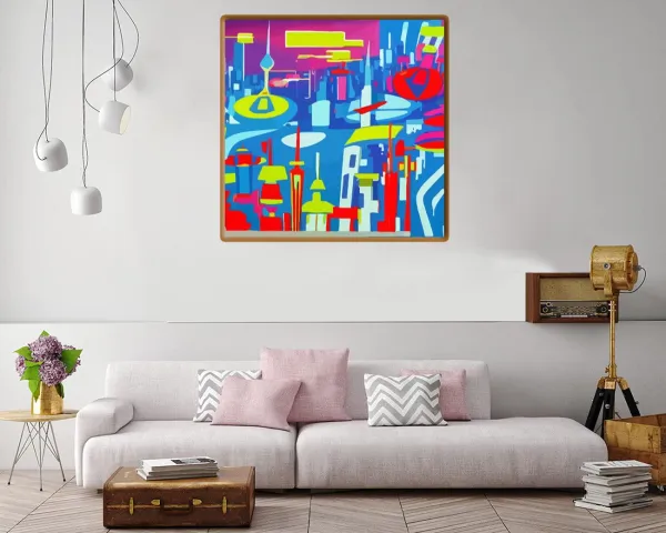 Canvas print featuring an imaginative design titled 'Keplerpolis.'